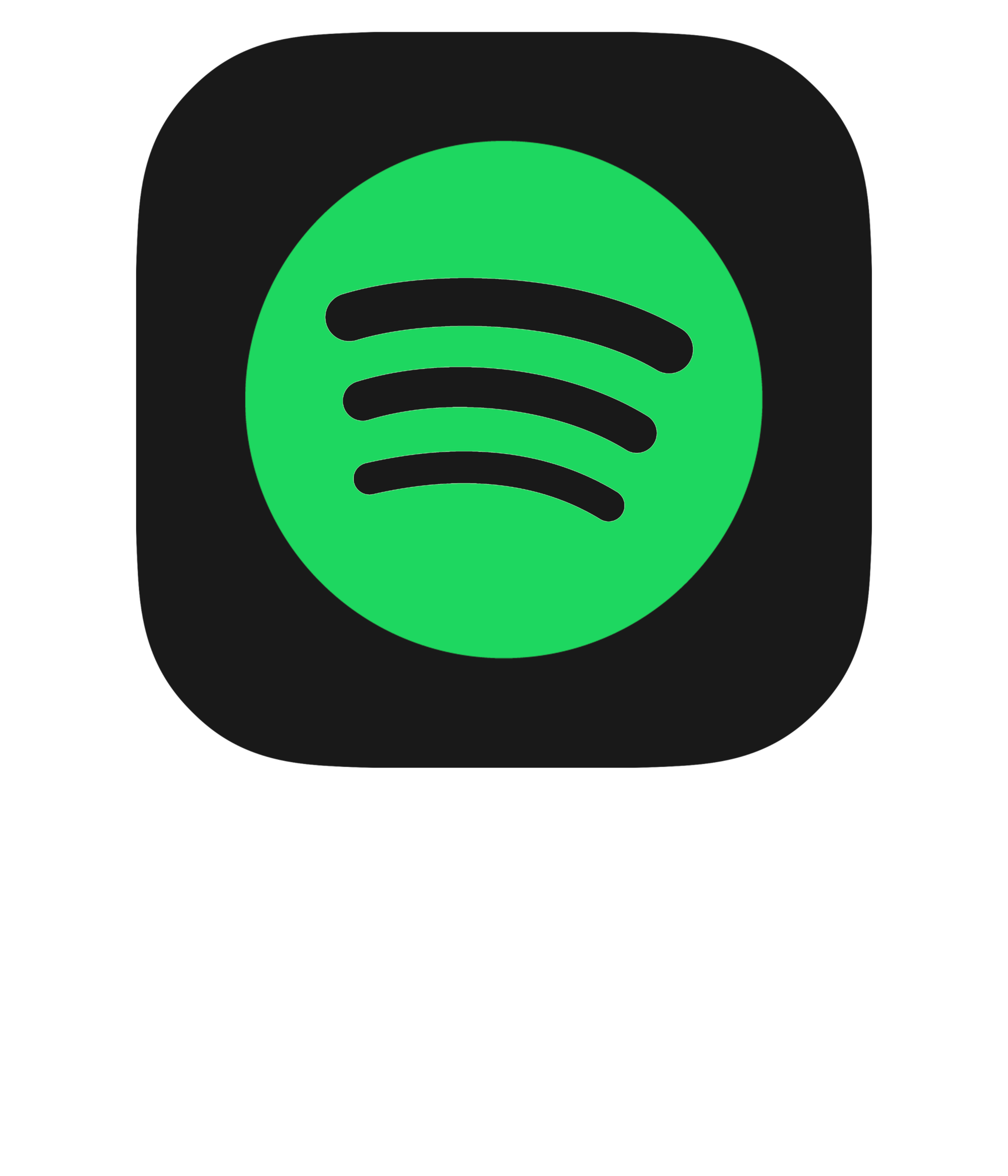 The Spotify logo with the text, "Spotify" under it
